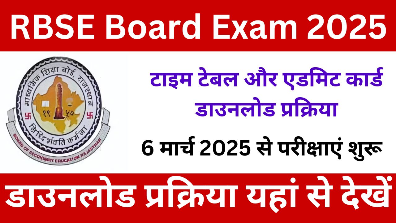 RBSE Board Admit Card, Time Table - 10वीं और 12वीं बोर्ड परीक्षा की पूरी जानकारी यहां से देखें